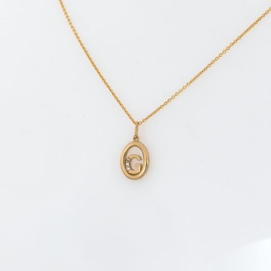 Personalized Oval Monogram Charm Necklace
