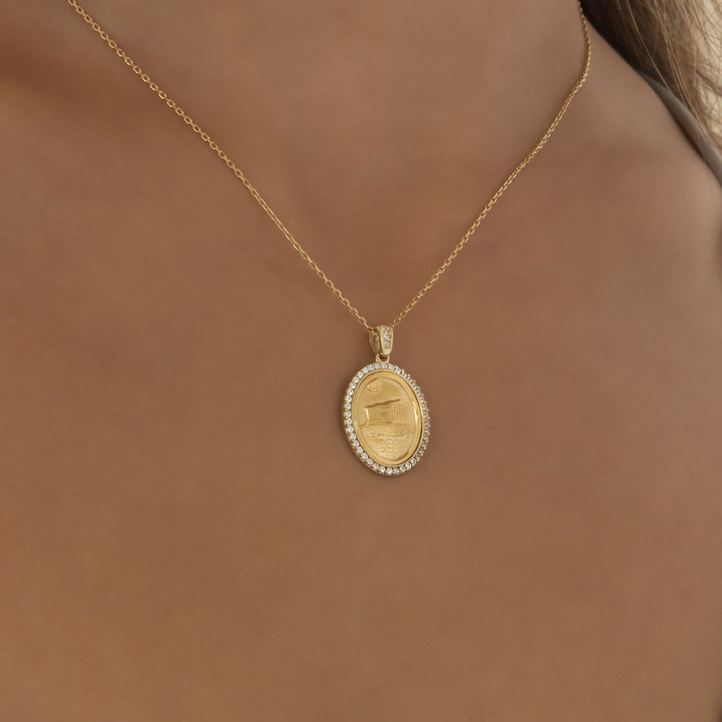 Oval Parthenon Gemstone Pendant
