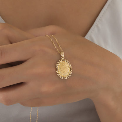 Oval Disc of Phaistos Pendant