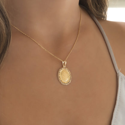 Oval Disc of Phaistos Pendant