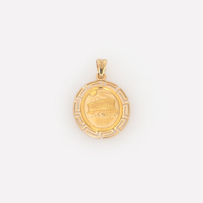 Oval Parthenon Temple Meander Pendant