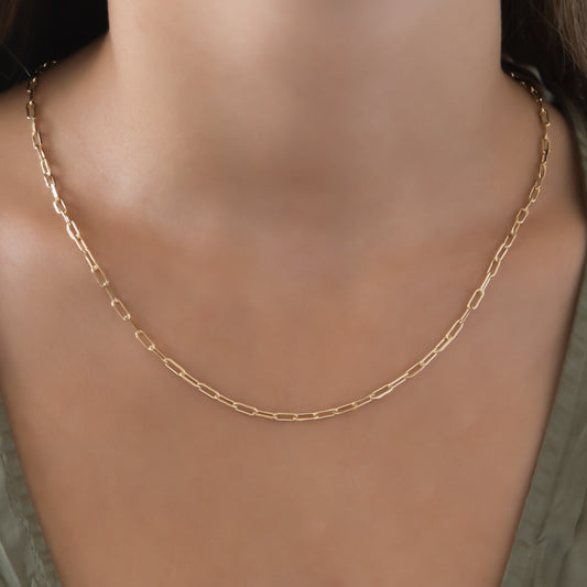 Minimalist Paperclip Gold Necklace