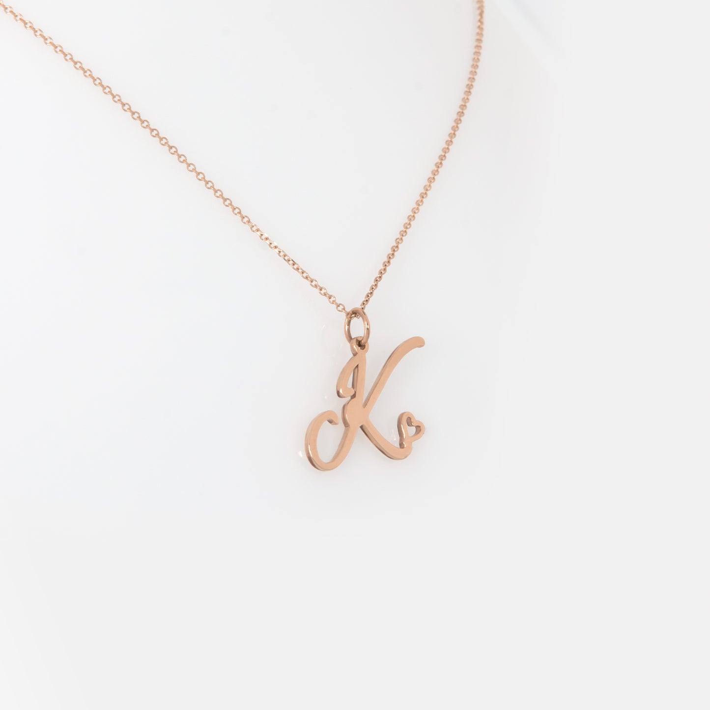 14k Personalized Initial Heart Pendant
