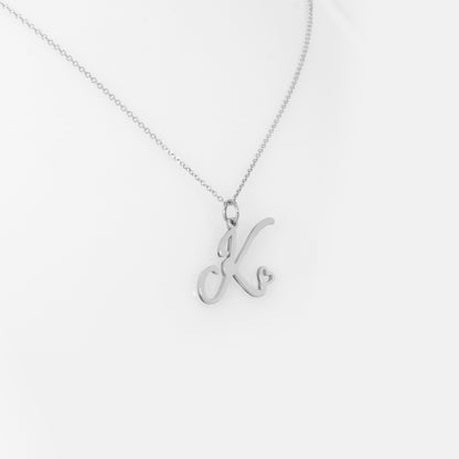 14k Personalized Initial Heart Pendant