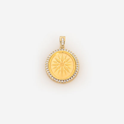Oval Vergina Sun Gemstone Pendant