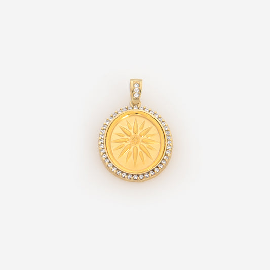 Oval Vergina Sun Gemstone Pendant