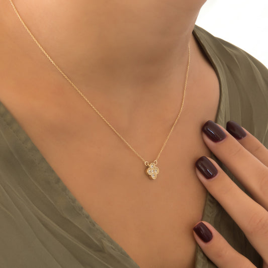 Four Leaf Clover Gemstone Necklace