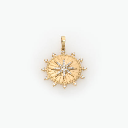 Round Diamond-Cut North Star Pendant