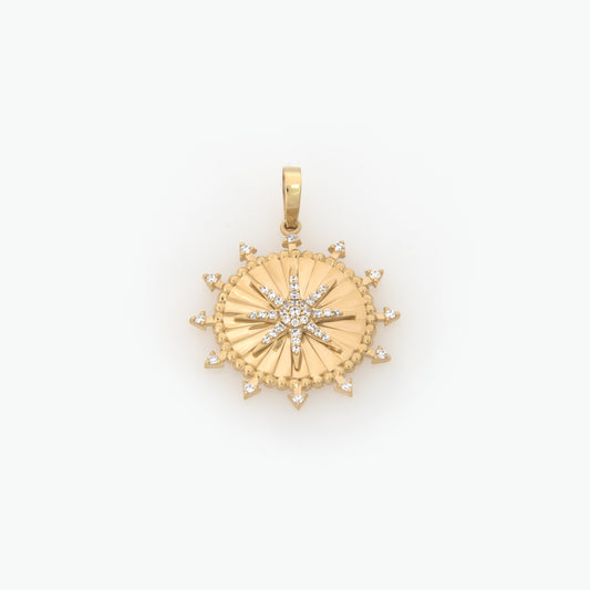 Round Diamond-Cut North Star Pendant