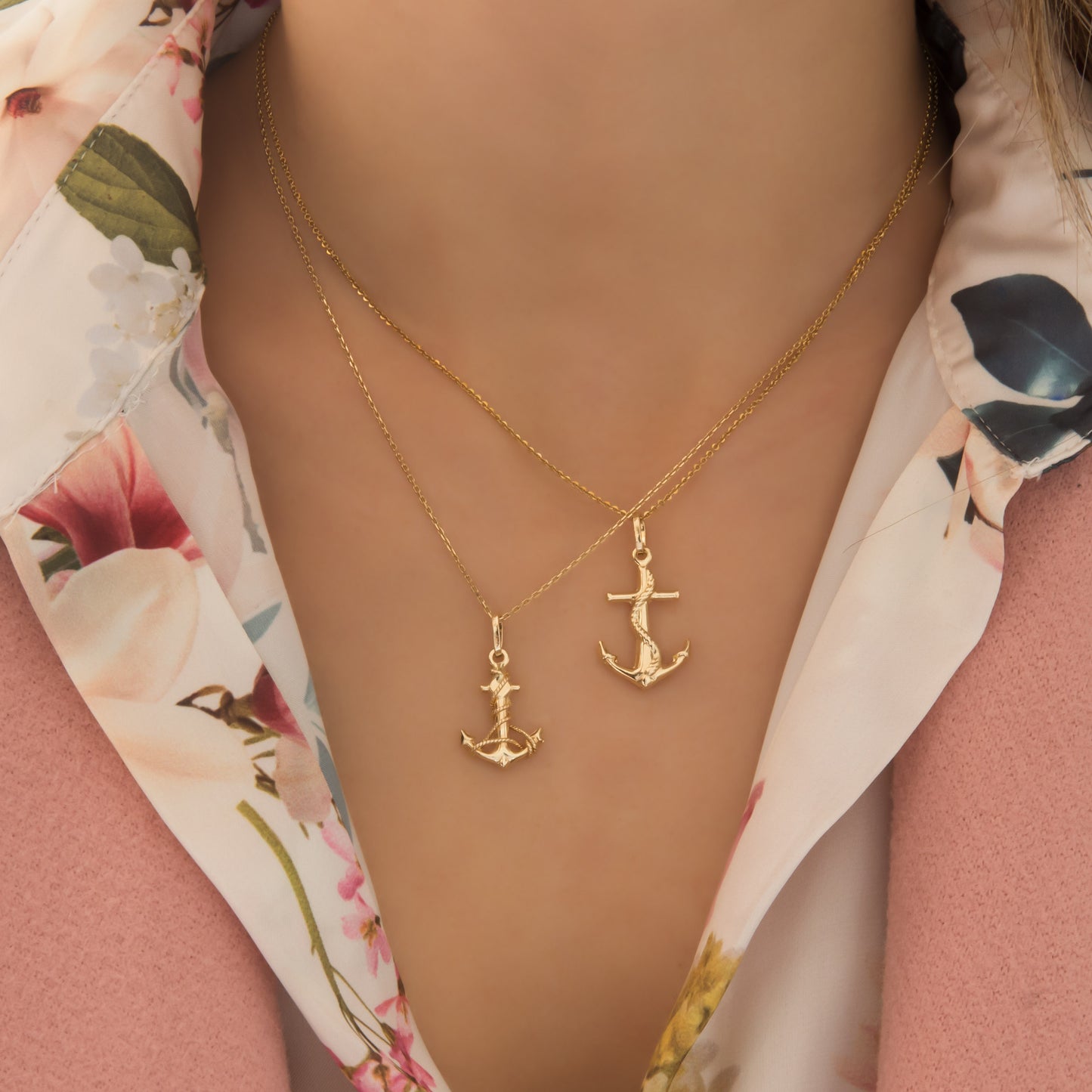 Bold Anchor Pendant Necklace