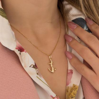 Bold Anchor Pendant Necklace