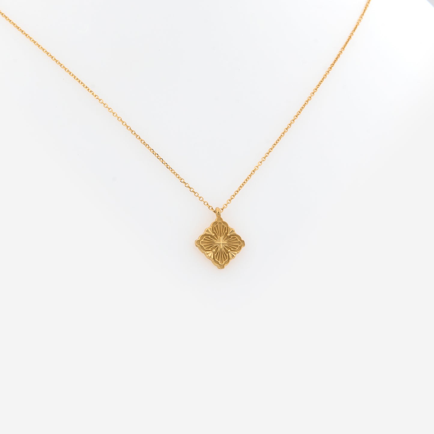 Cross Four-Leaf Clover Necklace