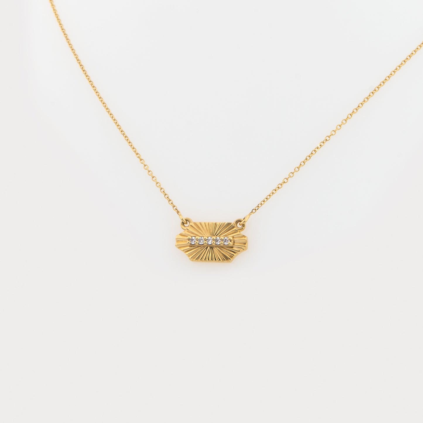 Sunburst Diamond Chain Necklace