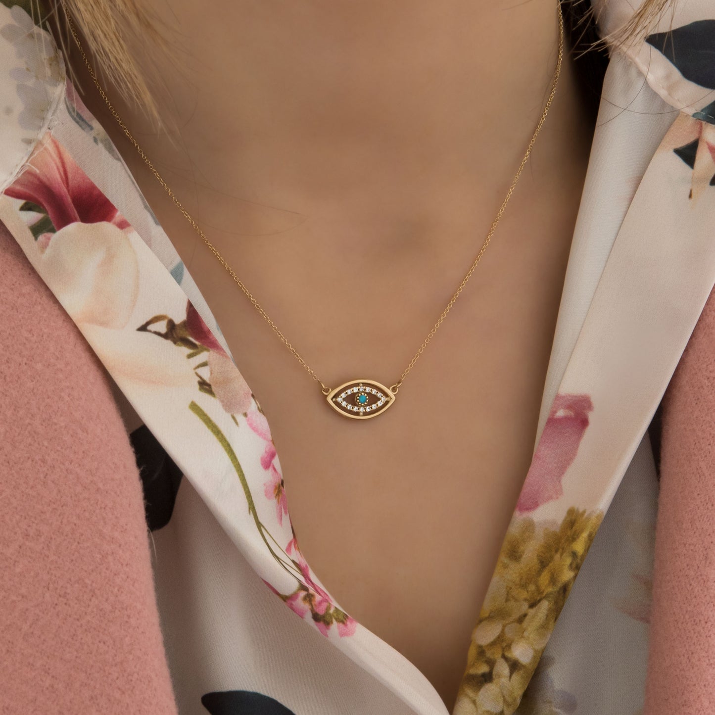 Gemstone Evil Eye Necklace