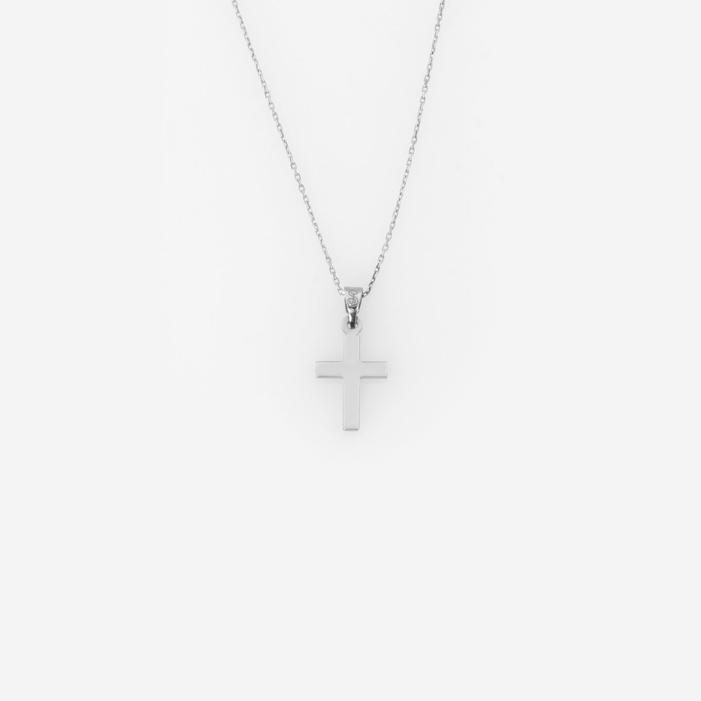 Dainty Solid Gold Cross Necklace Double-Sided Pendant