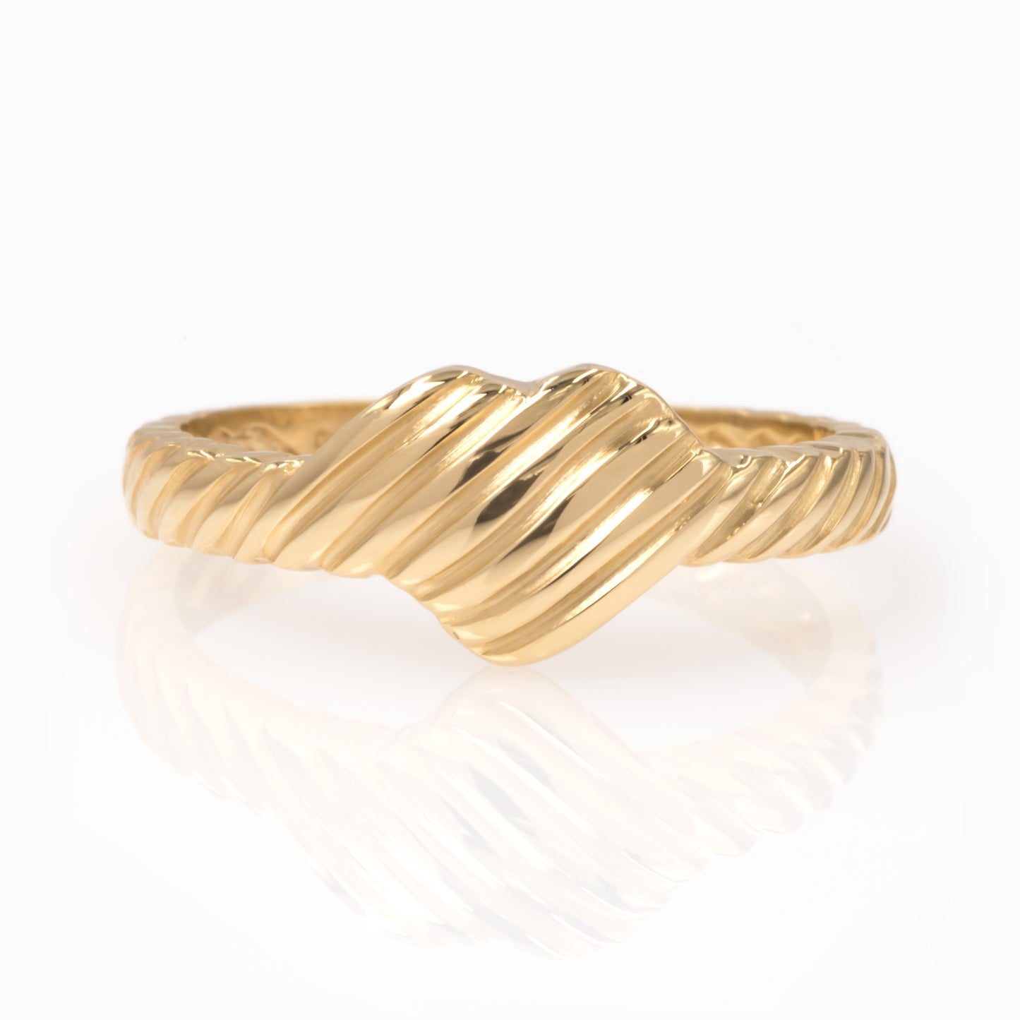 Heart Ribbed Ring