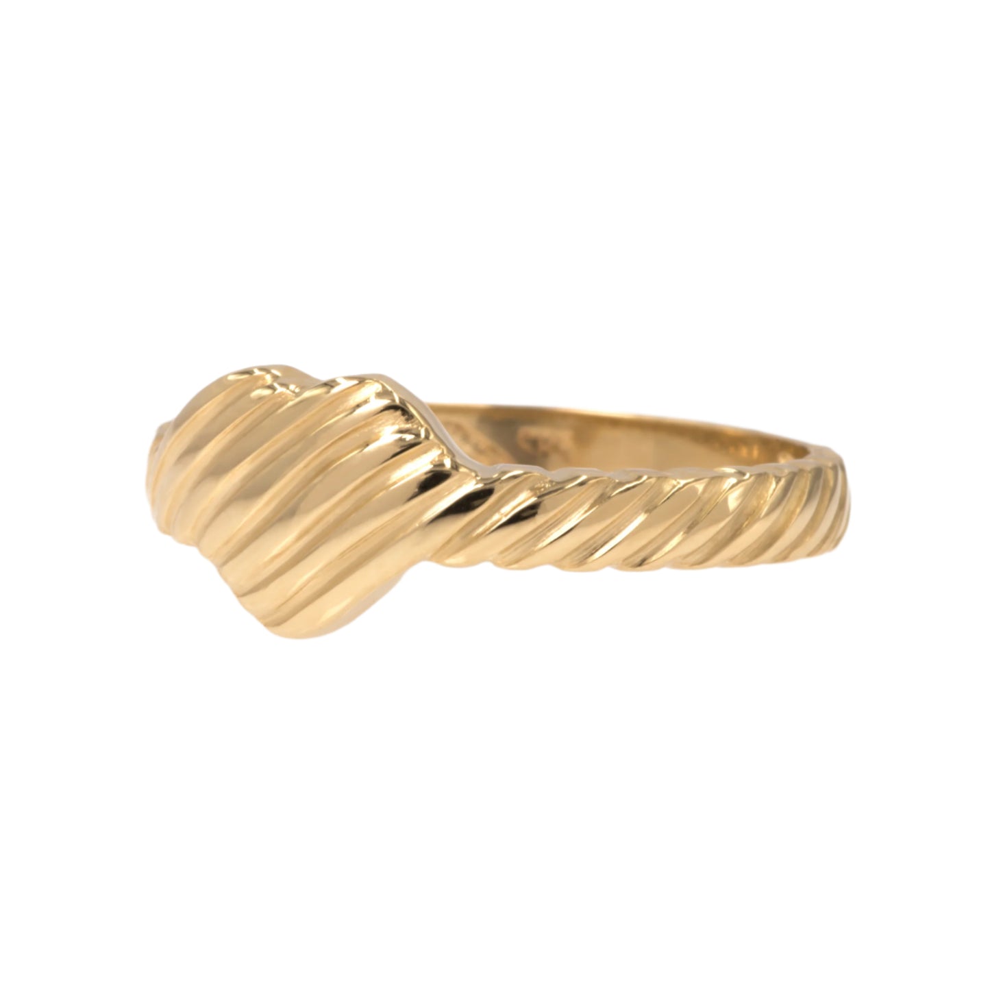 Heart Ribbed Ring