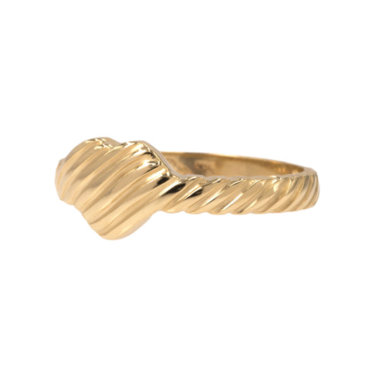 Heart Ribbed Ring