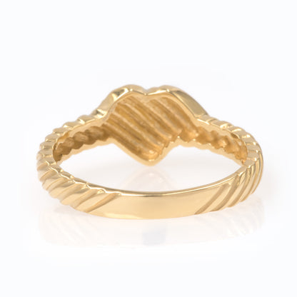 Heart Ribbed Ring