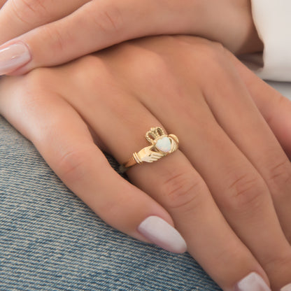 Claddagh Celtic Opal Ring