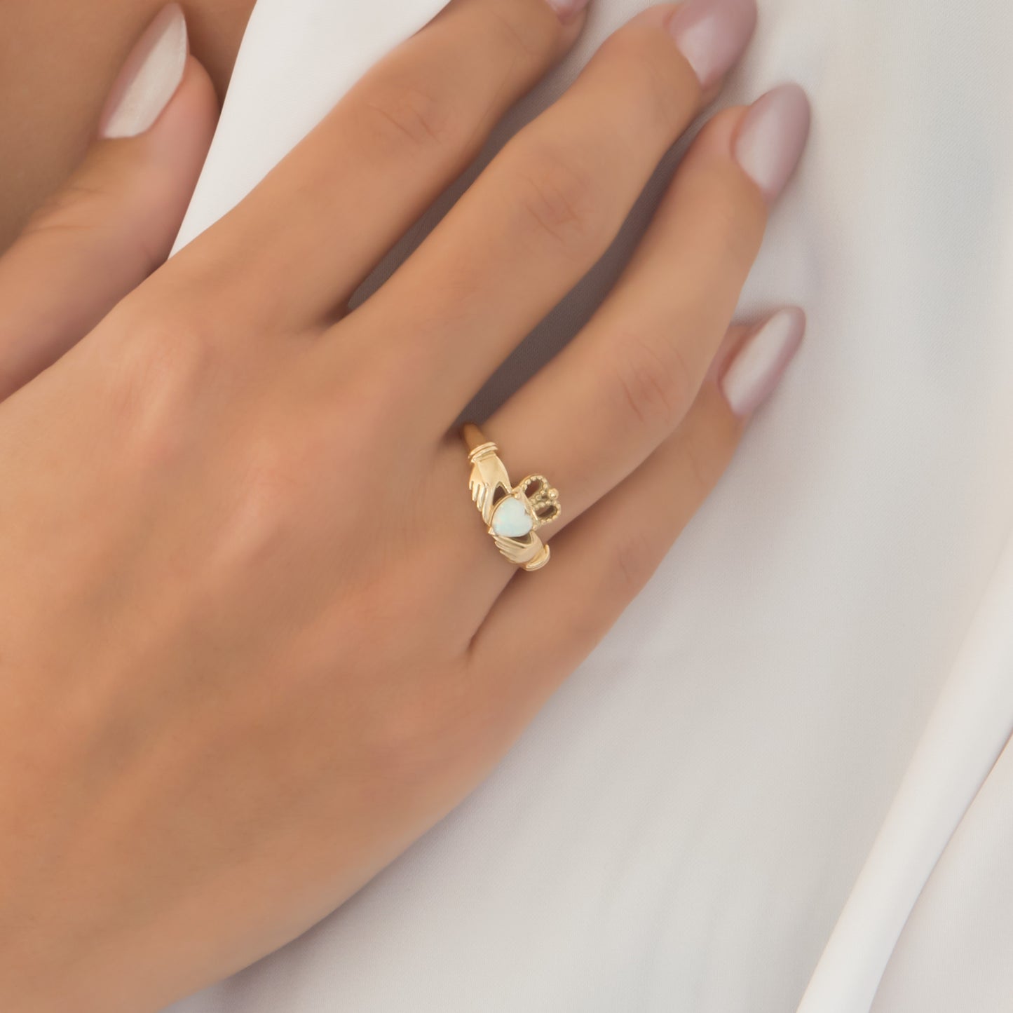 Claddagh Celtic Opal Ring