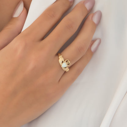 Claddagh Celtic Opal Ring