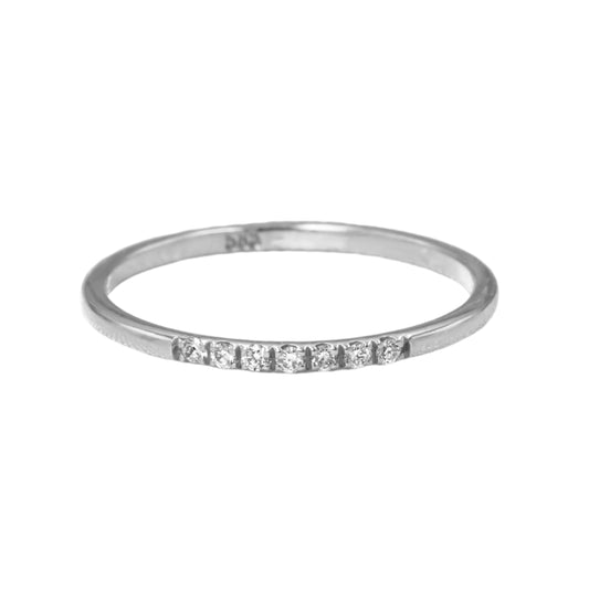 White Gold Diamond Dainty Ring 1.2mm