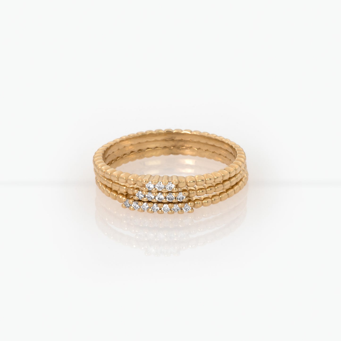 Delicate Diamond Beaded Ring
