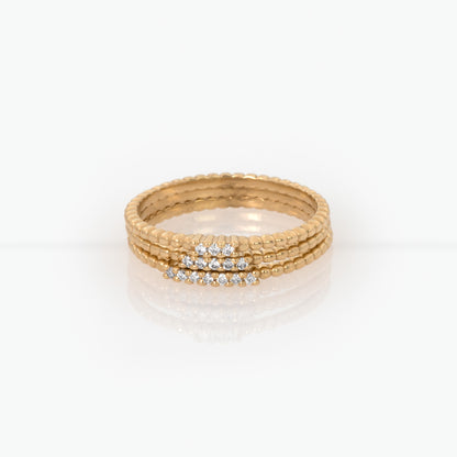 Delicate Diamond Beaded Ring