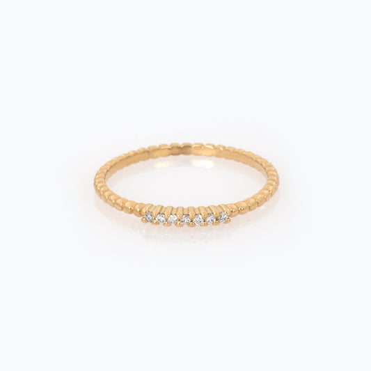 Delicate Diamond Beaded Ring