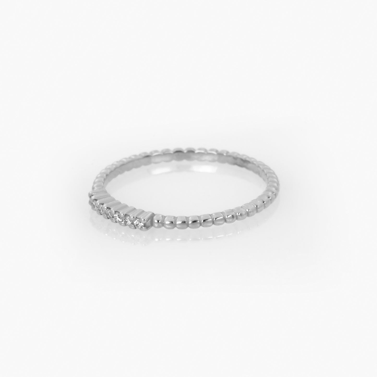 Delicate Diamond Beaded Ring