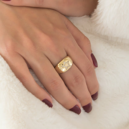 Star Diamond Wide Dome Ring