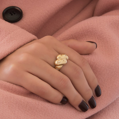 Diamond Twisted Dome Ring