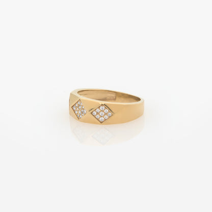 Geometric Diamond Pyramid Ring