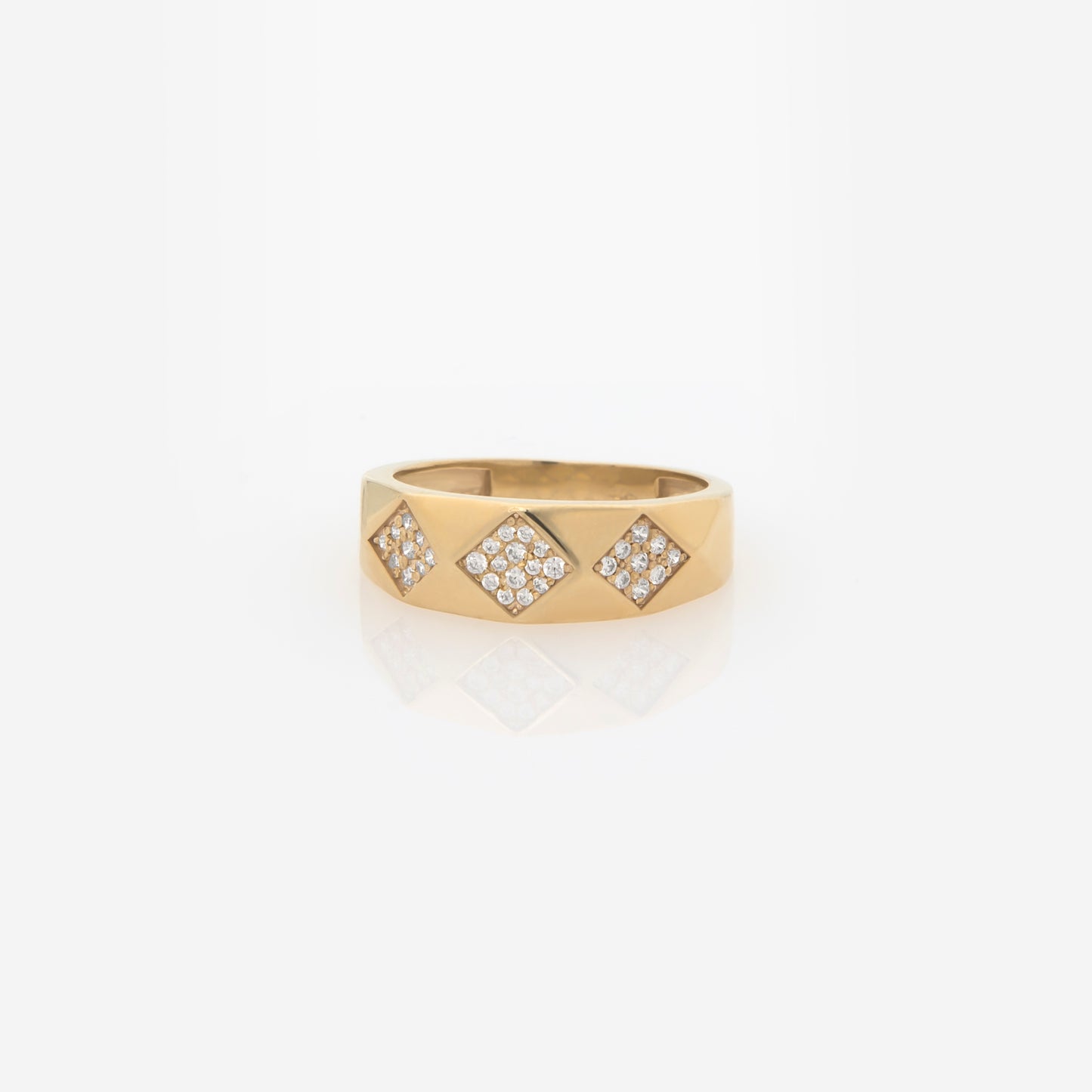 Geometric Diamond Pyramid Ring