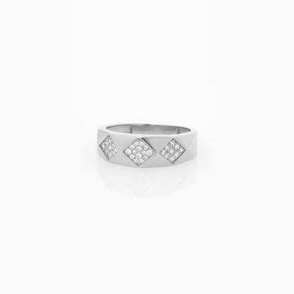 Geometric Diamond Pyramid Ring