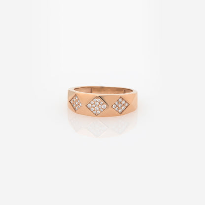 Geometric Diamond Pyramid Ring