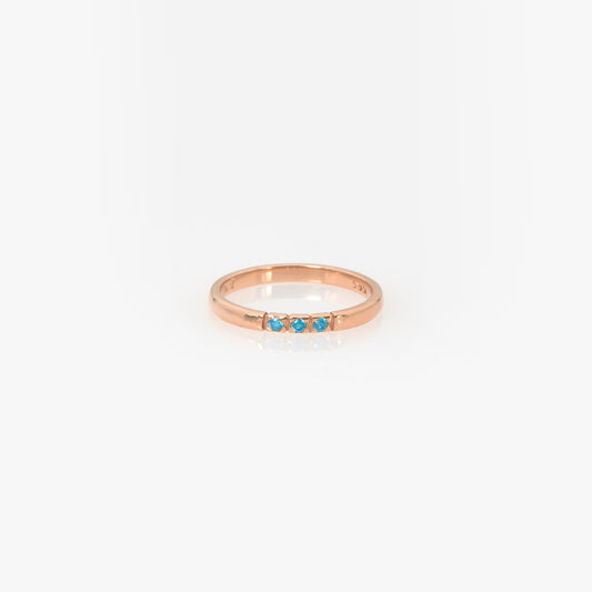 Rose Gold Delicate Birthstone Ring with 3-5-7 Gems