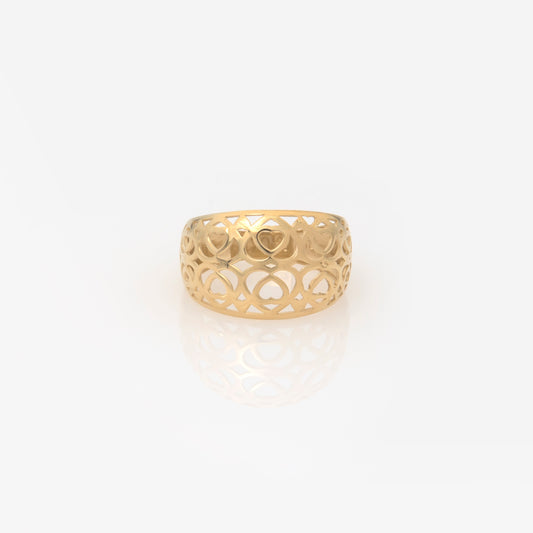 Dome Heart Filigree Ring