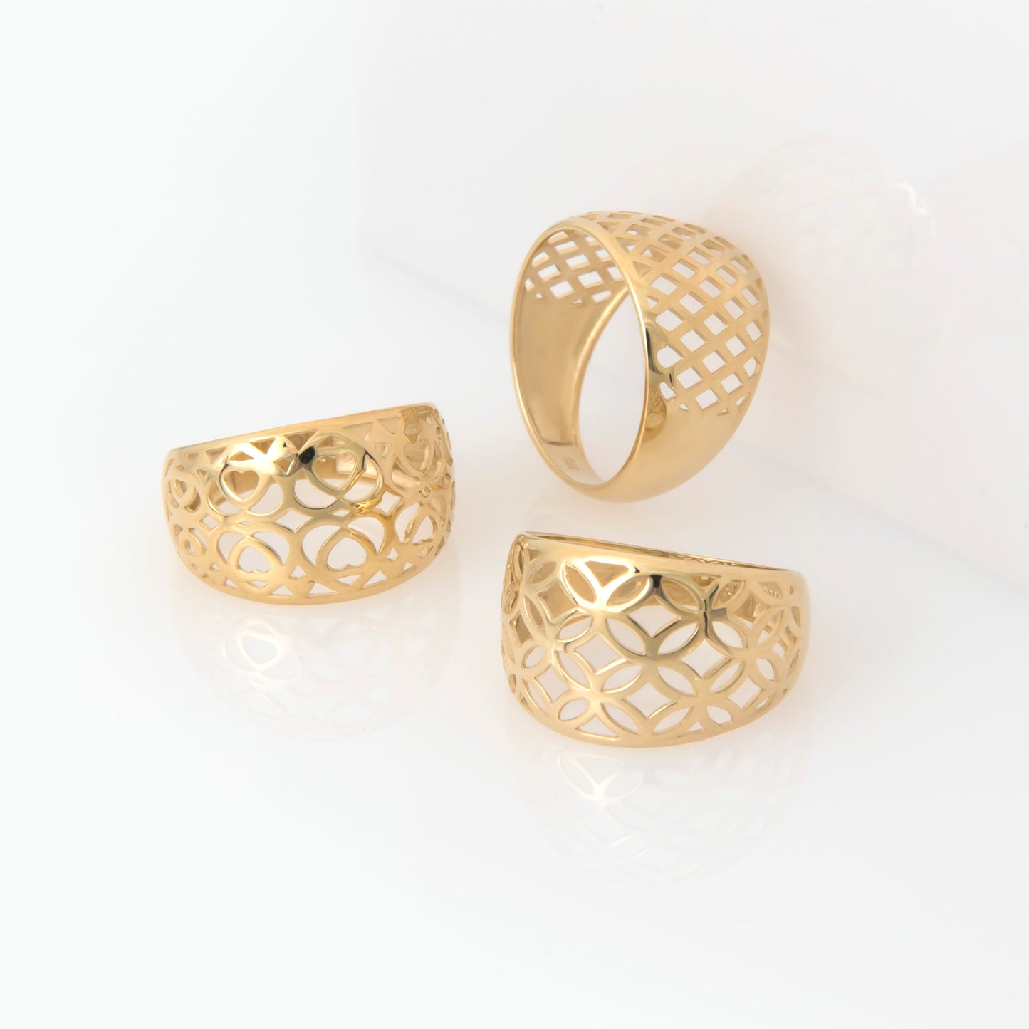 Dome Heart Filigree Ring