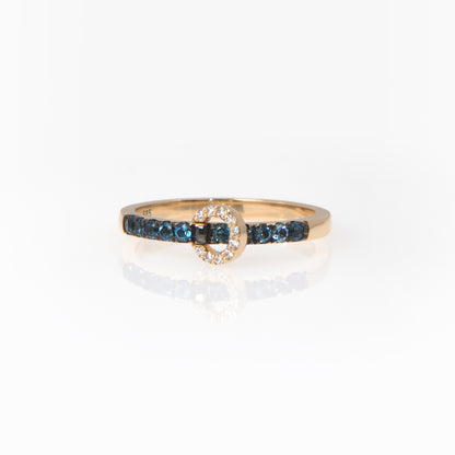 Circle Charm Half Eternity Birthstone Ring