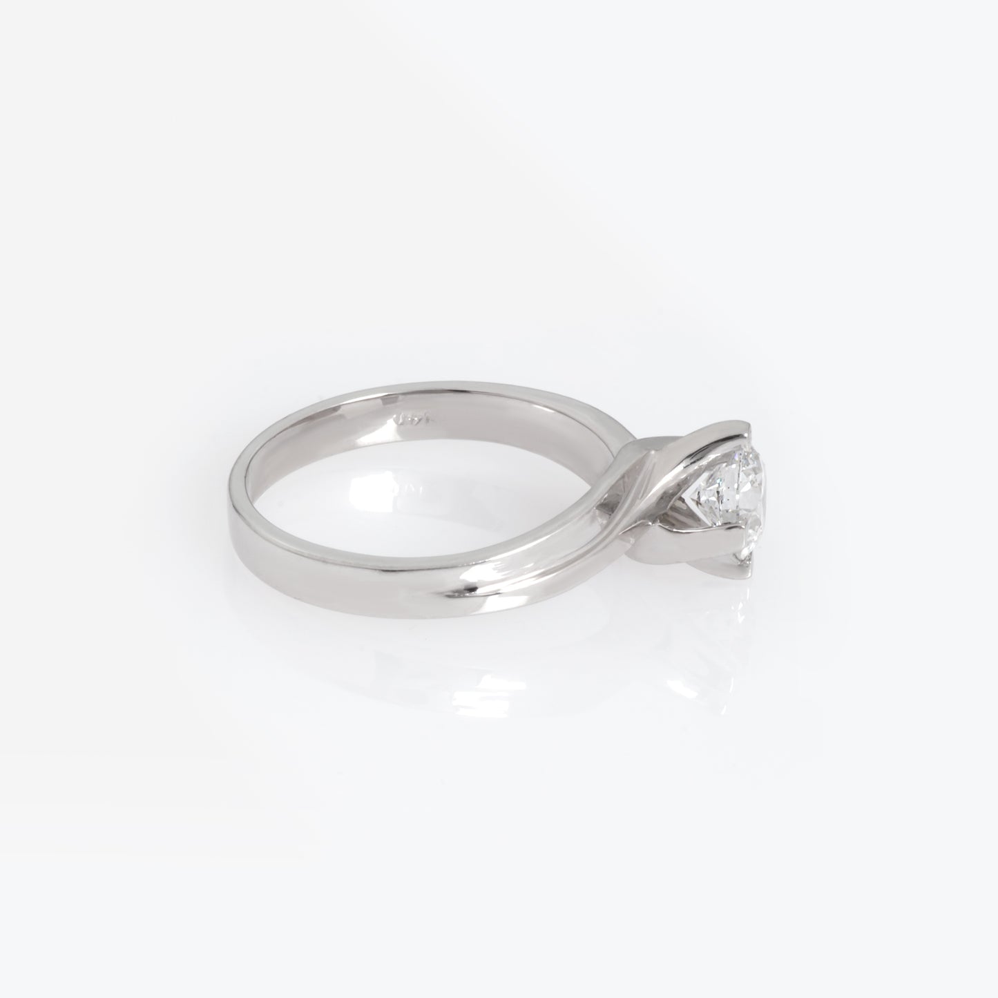 White Gold 14k Solitaire Lab Grown Diamond Ring