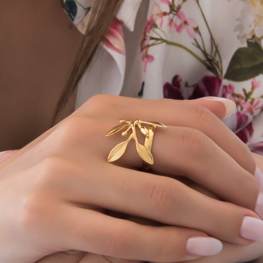 Olive Leaf Silver Ring