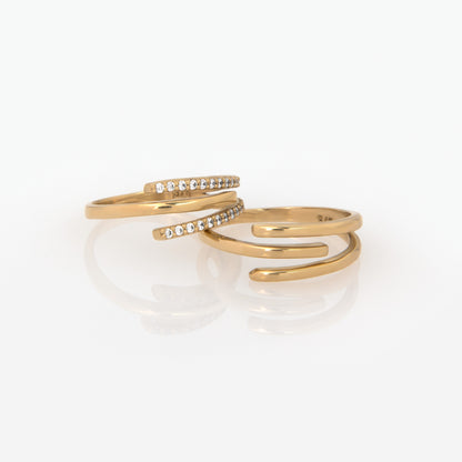 Triple Line Gemstone Ring