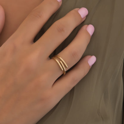 Triple Line Ring