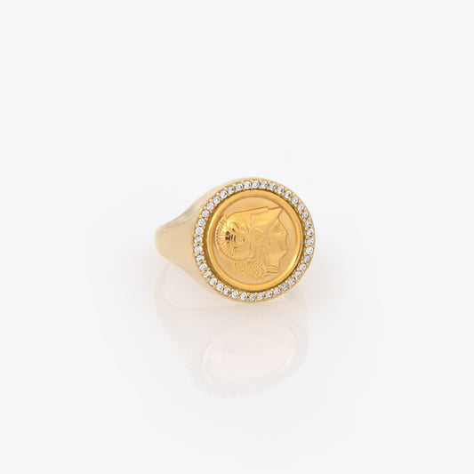 Goddess Athena Halo Gold Ring