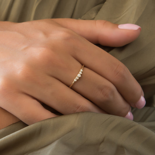 Curved Gemstone Ring