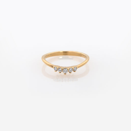 Curved Gemstone Ring