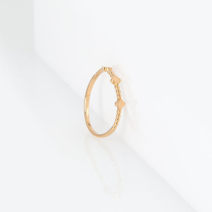 Three Clovers Beaded Ring