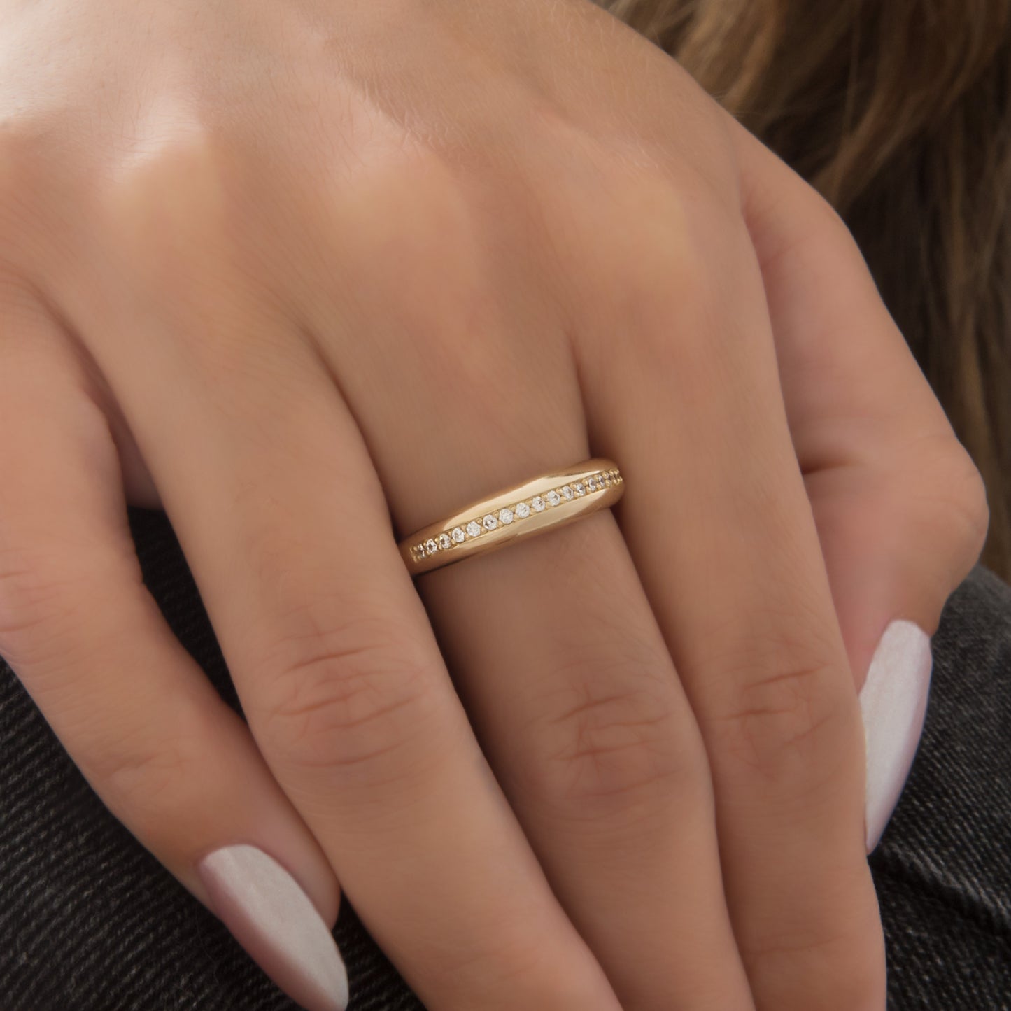 Dome Sparkle Line Ring